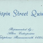 Crispin Street Quintet business card