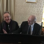 Gert and Daisy (aka Zoot Money & Al Kirtley) sharing the piano at the funeral wake for Pat 'PeeWee' Sheehan. Bournemouth 20 March 2018.
